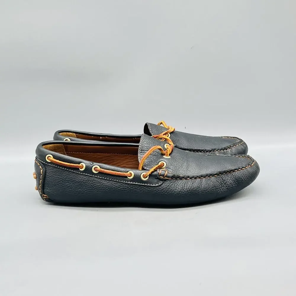 Brooks Brothers Shoes Mens 10.5 Blue Leather Driving Moc Loafers Casual Comfort